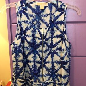 Michael Kors dressy blue sleeveless blouse